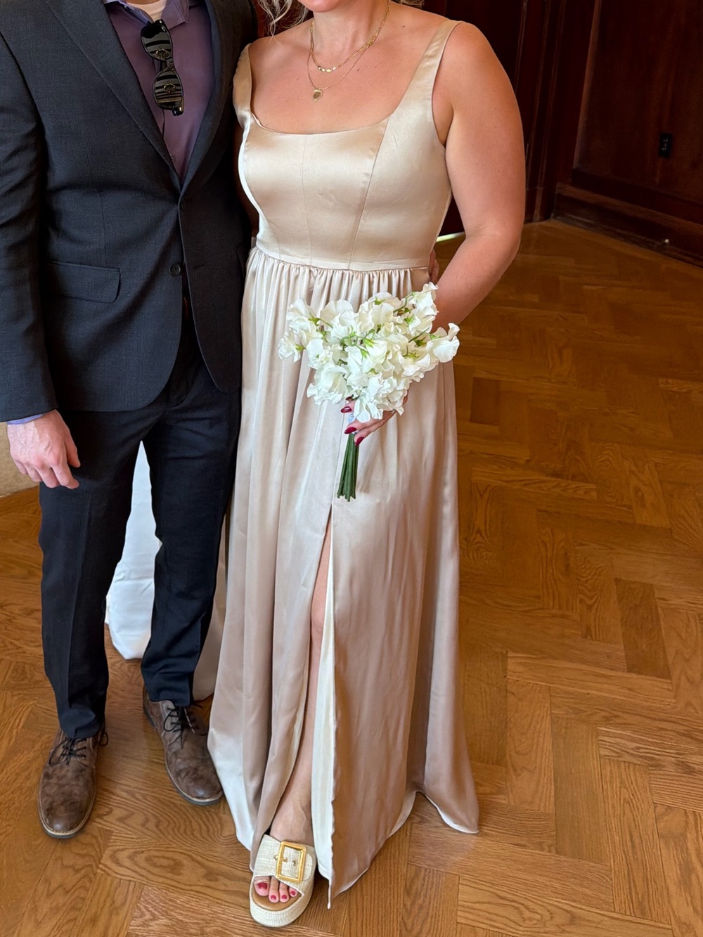 Revelry Gold Champagne Bridesmaids Dress
